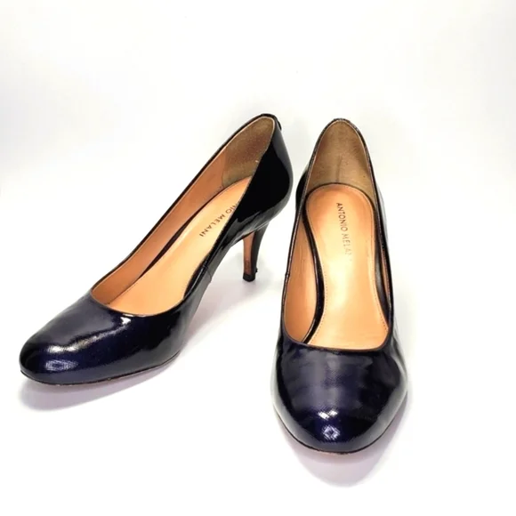 Antonio Melani Fallon Shoes Black Leather Heels Size 10 - Picture 6 of 14